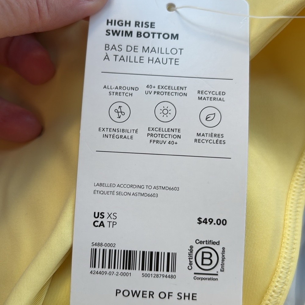 NWT Athleta Citron High Rise Swim Bottom Size Medium - Picture 4 of 6